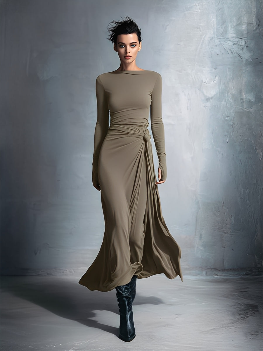 Clara | Knotted Wrap Maxi Dress