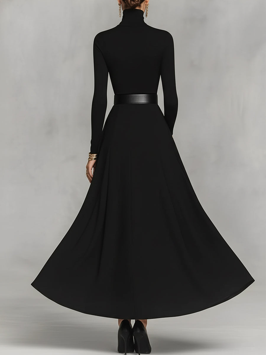 Nora | High-Neck Button Maxi Dress
