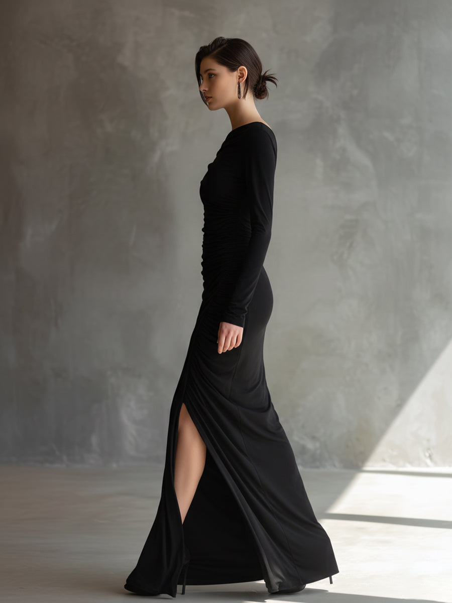 Isabelle | Off-Shoulder Ruched Maxi Dress